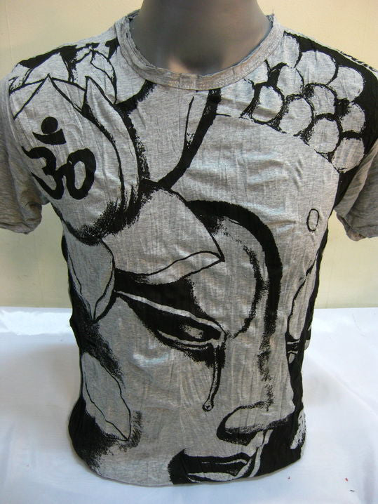Mens Gray Crying Buddha T-Shirt