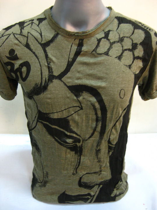 Mens Green Crying Buddha T-Shirt