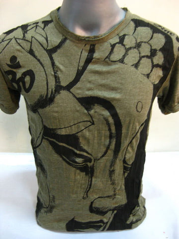 Mens Green Crying Buddha T-Shirt