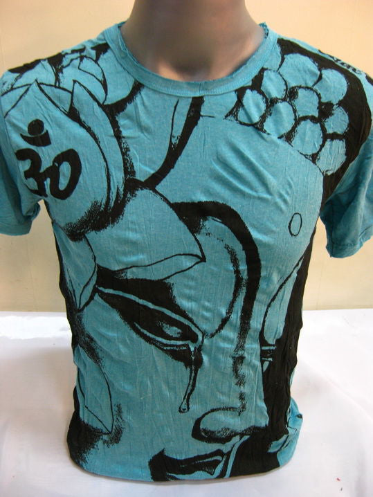 Mens Turquoise Crying Buddha T-Shirt