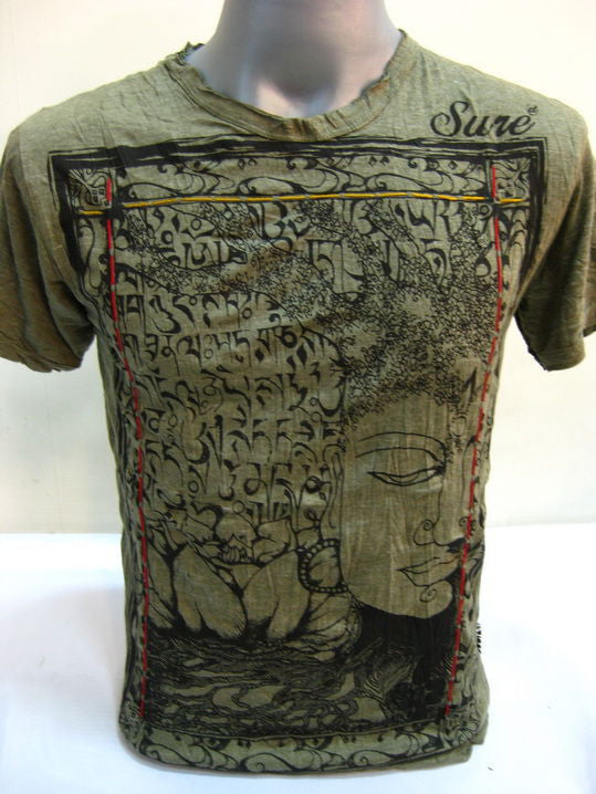 Mens Green Sanskrit Buddha T-Shirt