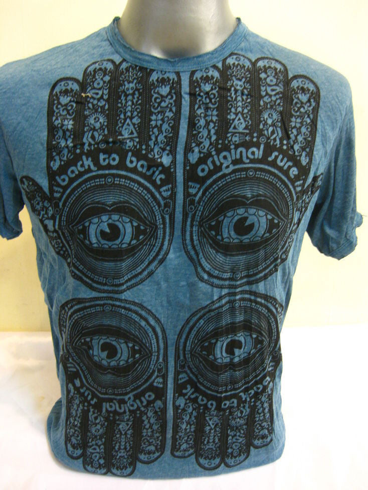 Mens Denim Blue Four Hands T-Shirt