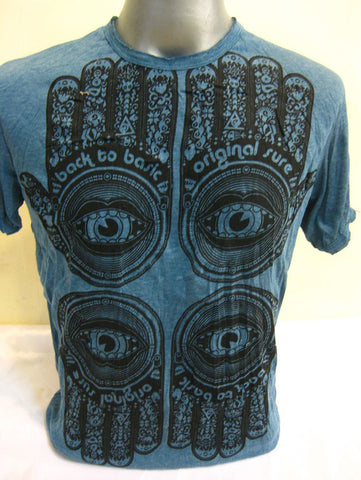 Mens Denim Blue Four Hands T-Shirt
