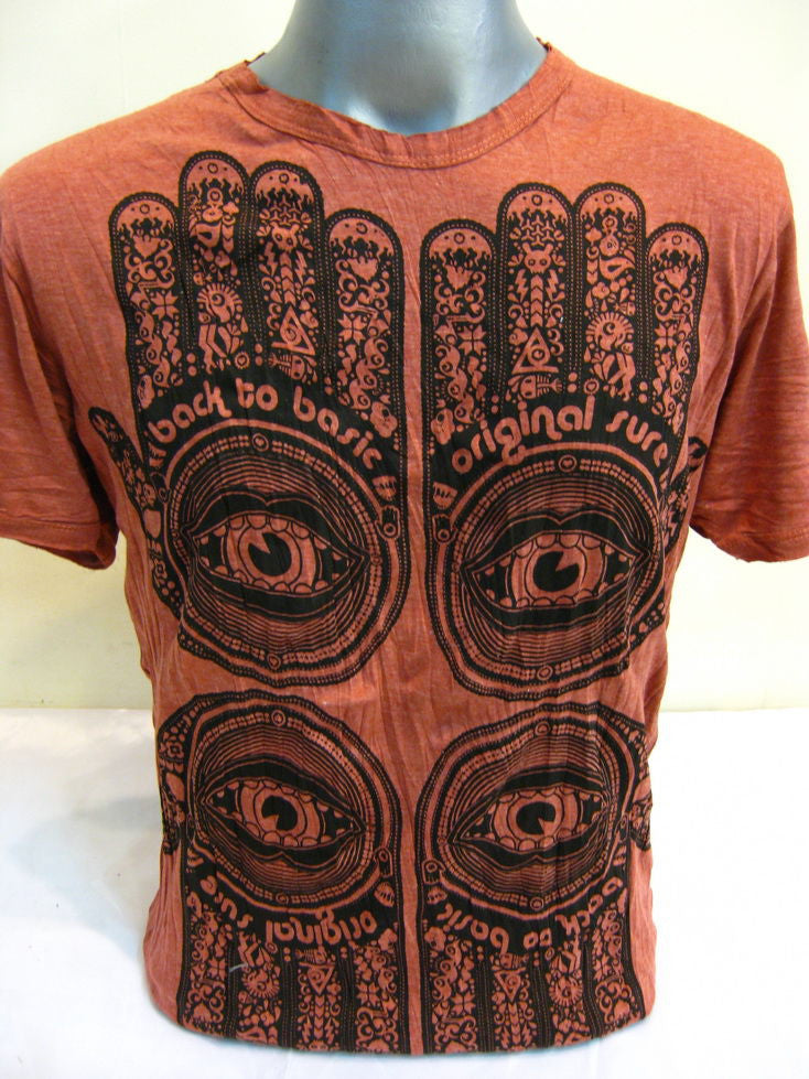 Mens Red Four Hands T-Shirt