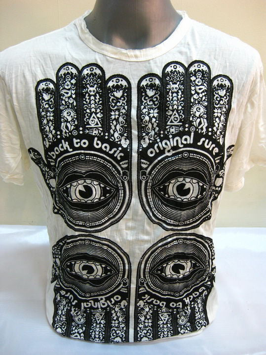 Mens White Four Hands T-Shirt
