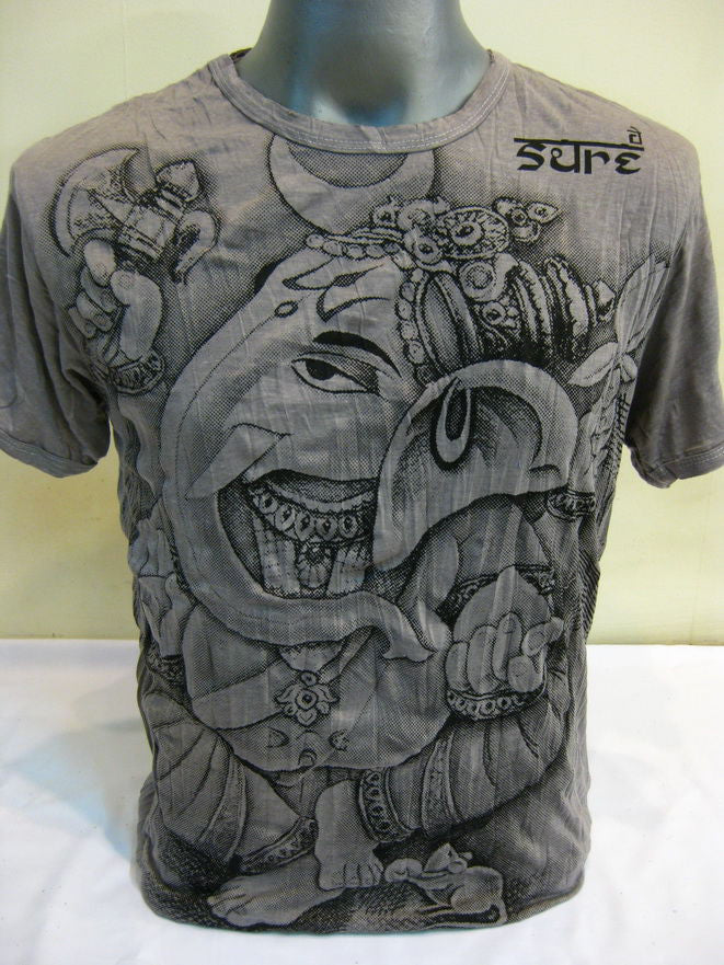 Mens Gray Sitting Ganesh T-Shirt