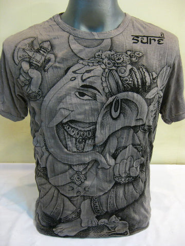 Mens Gray Sitting Ganesh T-Shirt