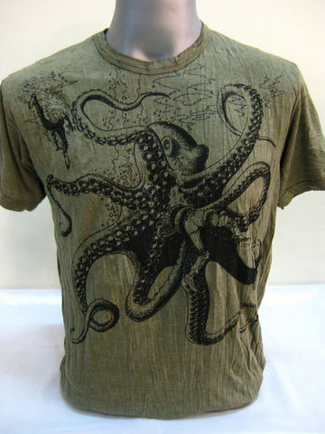 Mens Green Octopus T-Shirt