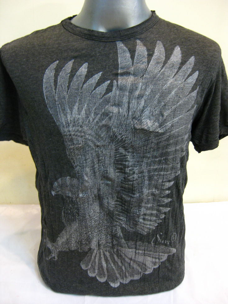 Mens Silver on Black Eagle T-Shirt