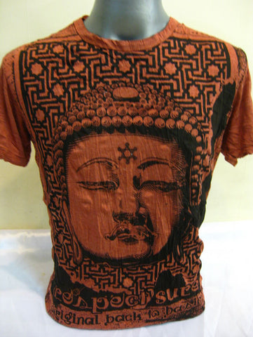 Mens Brick Labyrinth Buddha Face T-Shirt