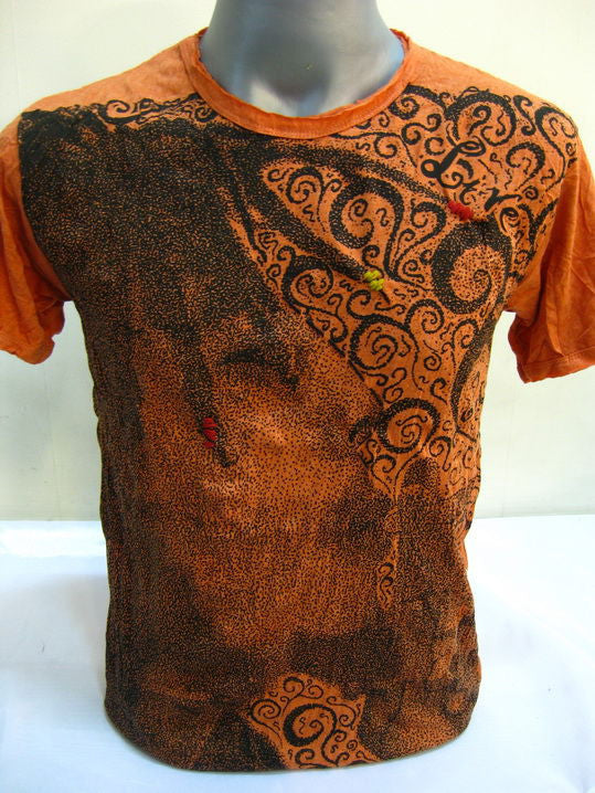 Mens Orange Smoking Rasta T-Shirt