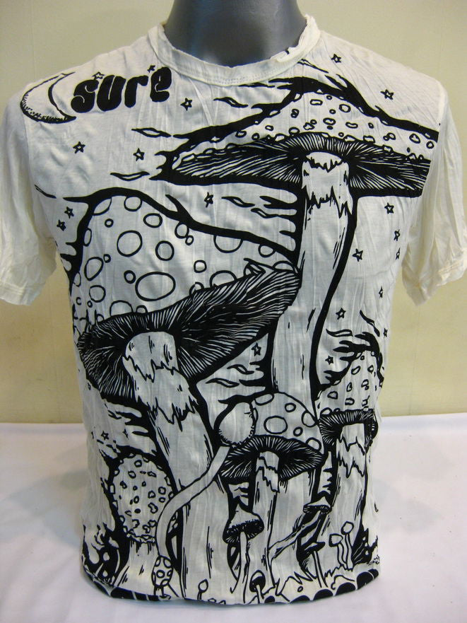 Mens White Mushroom T-Shirt