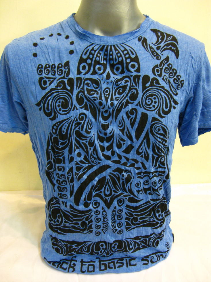Mens Blue Tattoo Ganesh T-Shirt