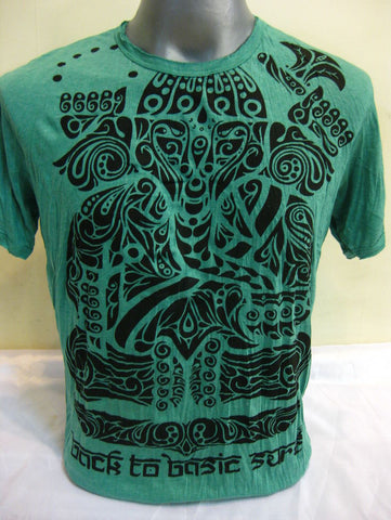 Mens Bright Green Tattoo Ganesh T-Shirt