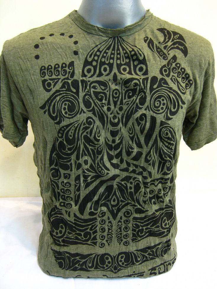 Mens Green Tattoo Ganesh T-Shirt