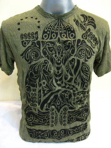 Mens Green Tattoo Ganesh T-Shirt
