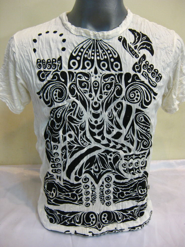 Mens White Tattoo Ganesh T-Shirt