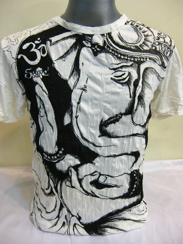 Mens White Ohm Ganesh T-Shirt