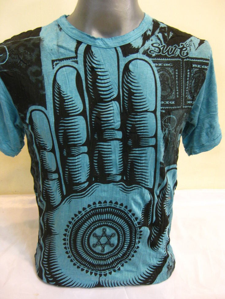 Mens Turquoise Fatima Hand T-Shirt