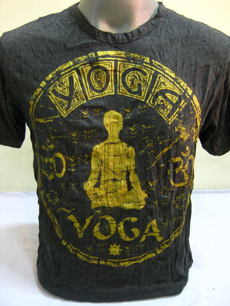Mens Gold on Black Infinitee Yoga Stamp T-Shirt