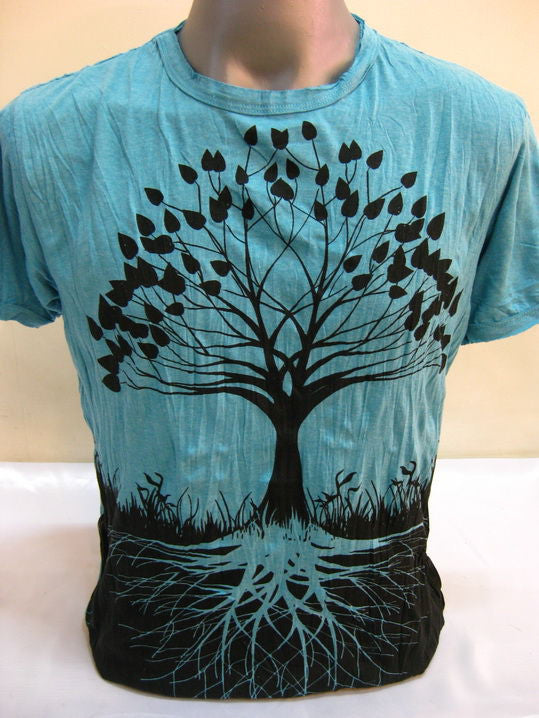 Mens Turquoise Tree Of Life T-Shirt