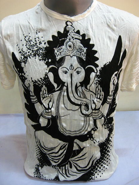 Mens White Fairy Ganesh T-Shirt