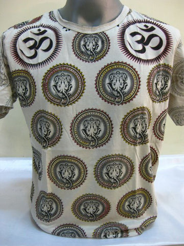 Mens Light Gray Multi-Ohm Ganesh T-Shirt