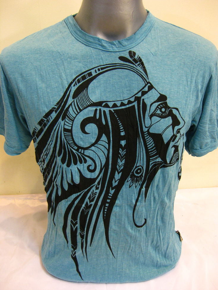 Mens Turquoise Indian Chief T-Shirt