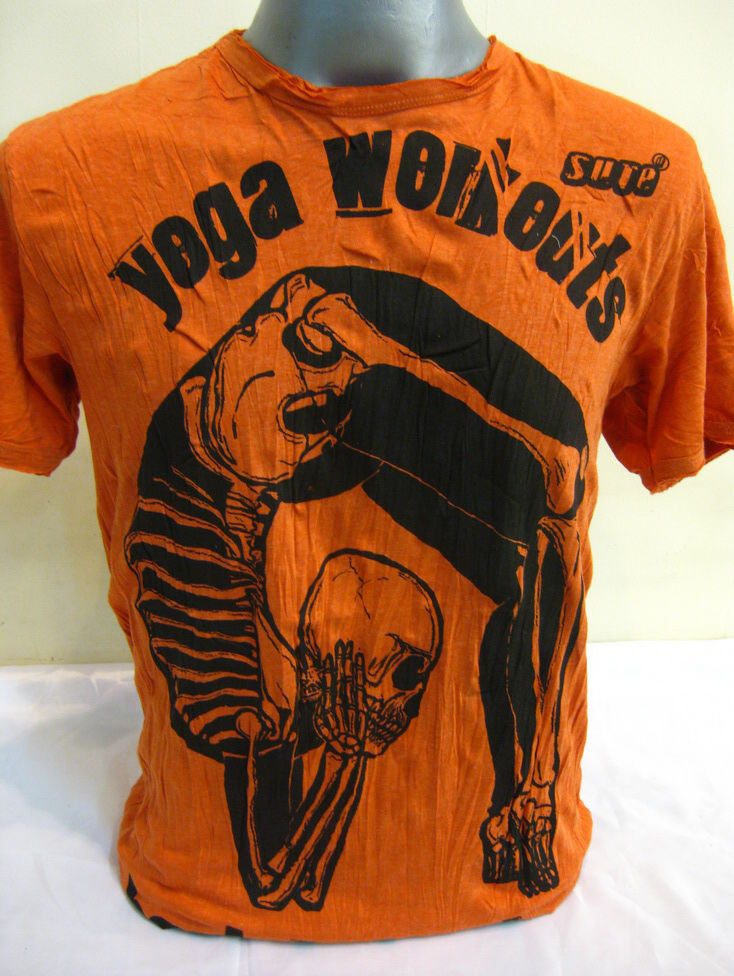 Mens Orange Yoga Workout T-Shirt