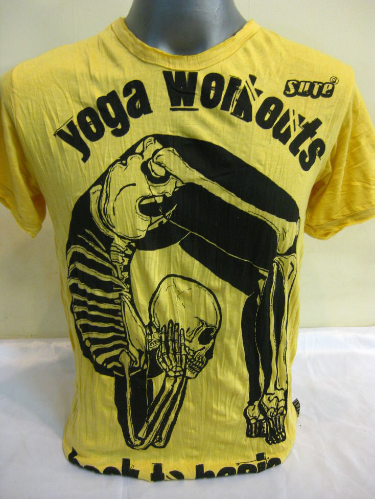 Mens Yellow Yoga Workout T-Shirt