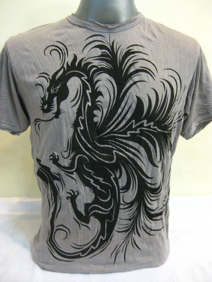 Mens Gray The Dragon T-Shirt