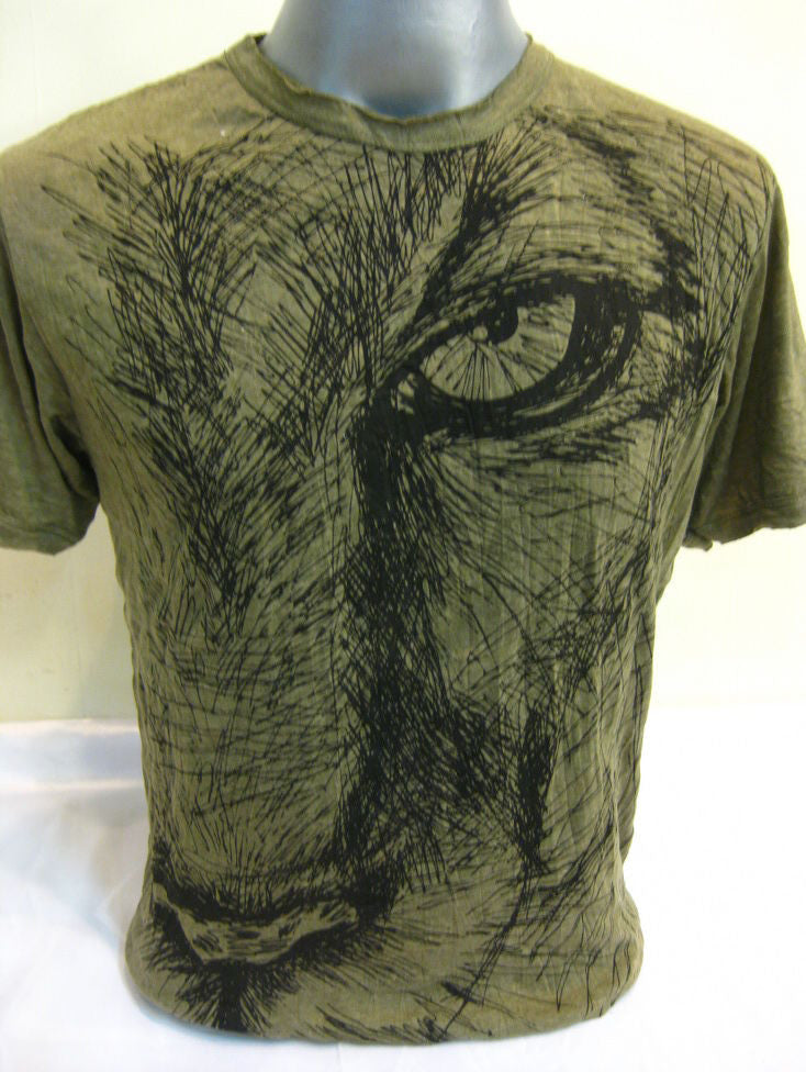 Mens Green Lion Eye T-Shirt
