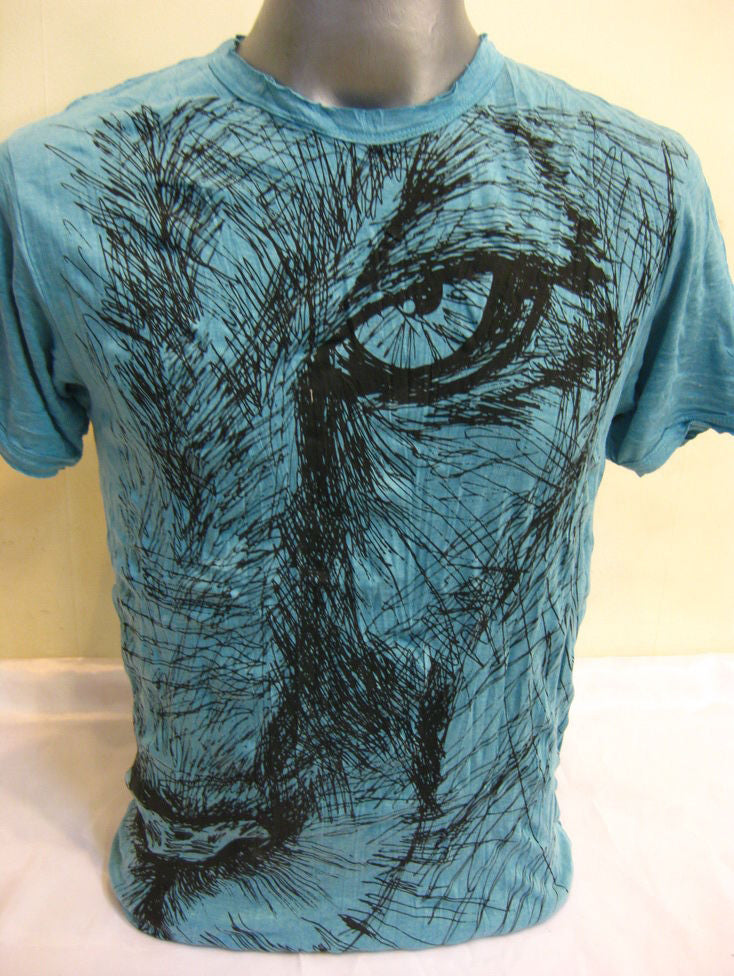 Mens Turquoise Lion Eye T-Shirt