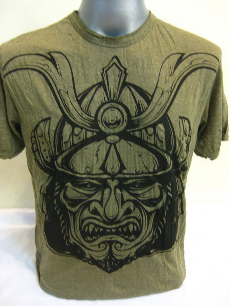 Mens Green Kabuto Samurai Mask T-Shirt