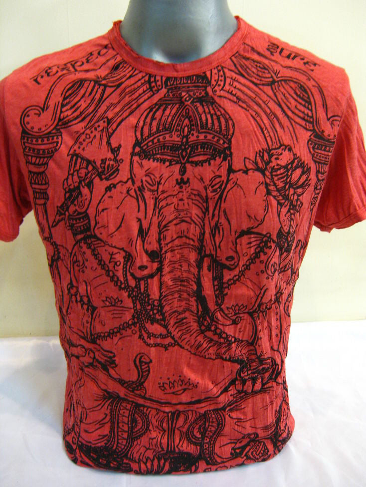 Mens Red Classic Ganesha T-Shirt