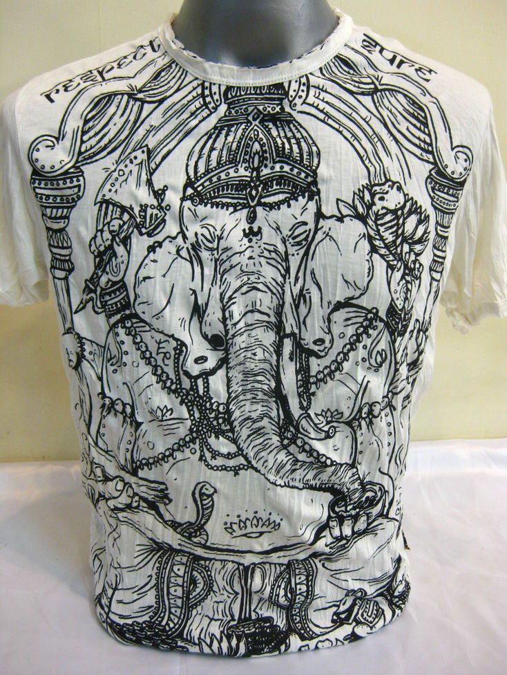 Mens White Classic Ganesha T-Shirt