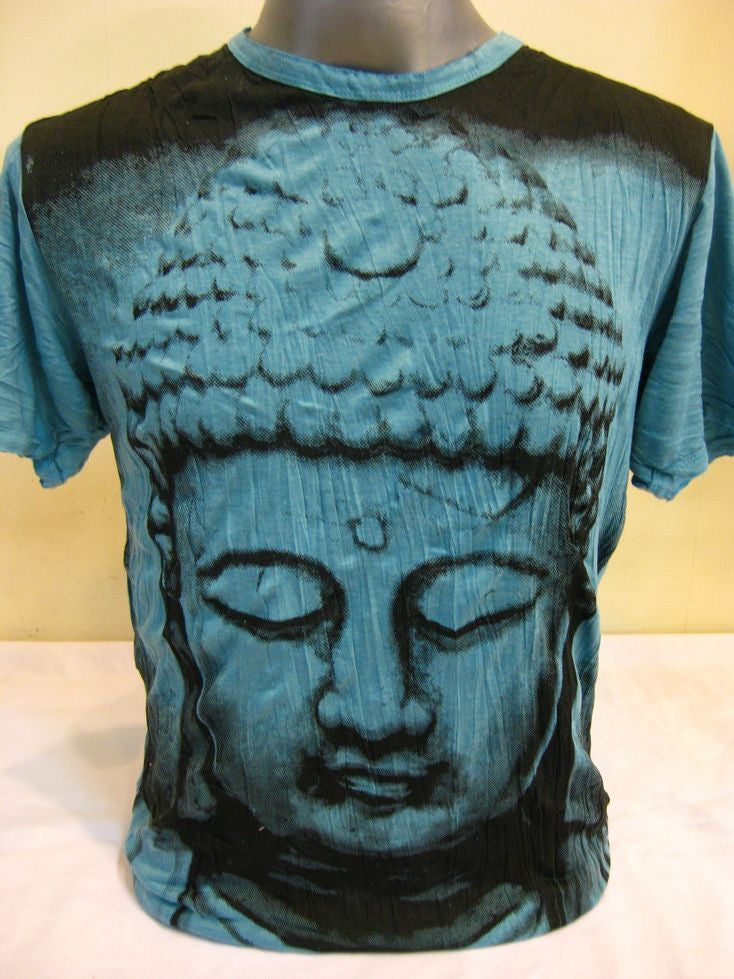 Mens Turquoise Big Face Buddha T-Shirt