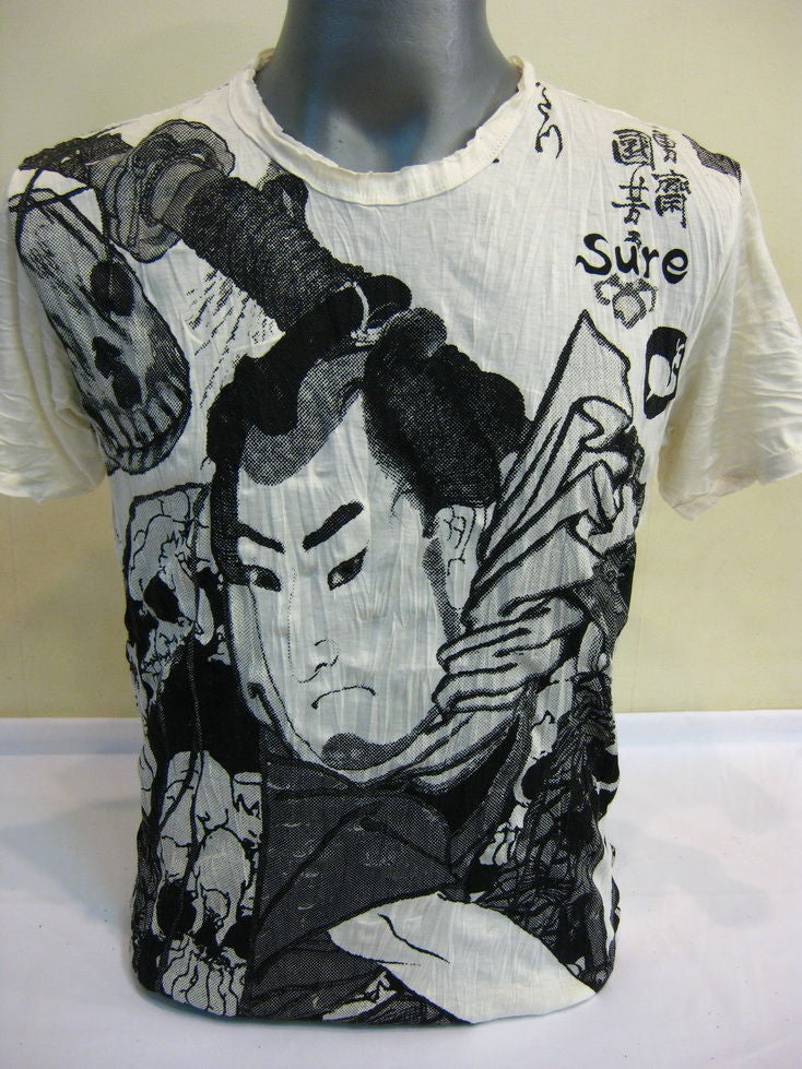 Mens White Samurai T-Shirt