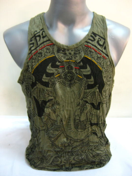 Mens Green Batman Ganesh Tank Top