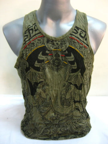 Mens Green Batman Ganesh Tank Top