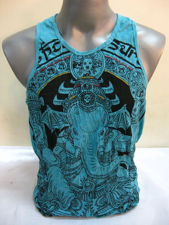 Mens Turquoise Batman Ganesh Tank Top