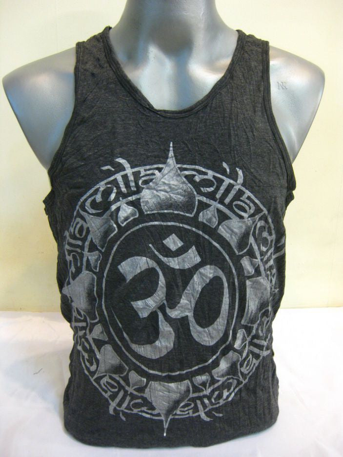 Mens Silver on Black Infinitee Ohm Tank Top