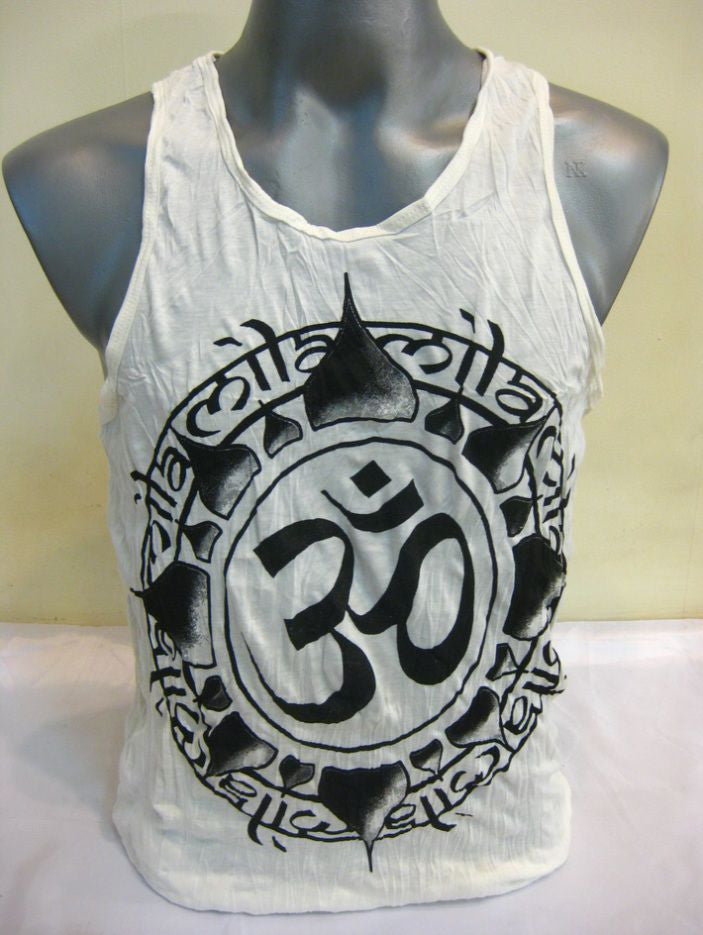 Mens White Infinitee Ohm Tank Top