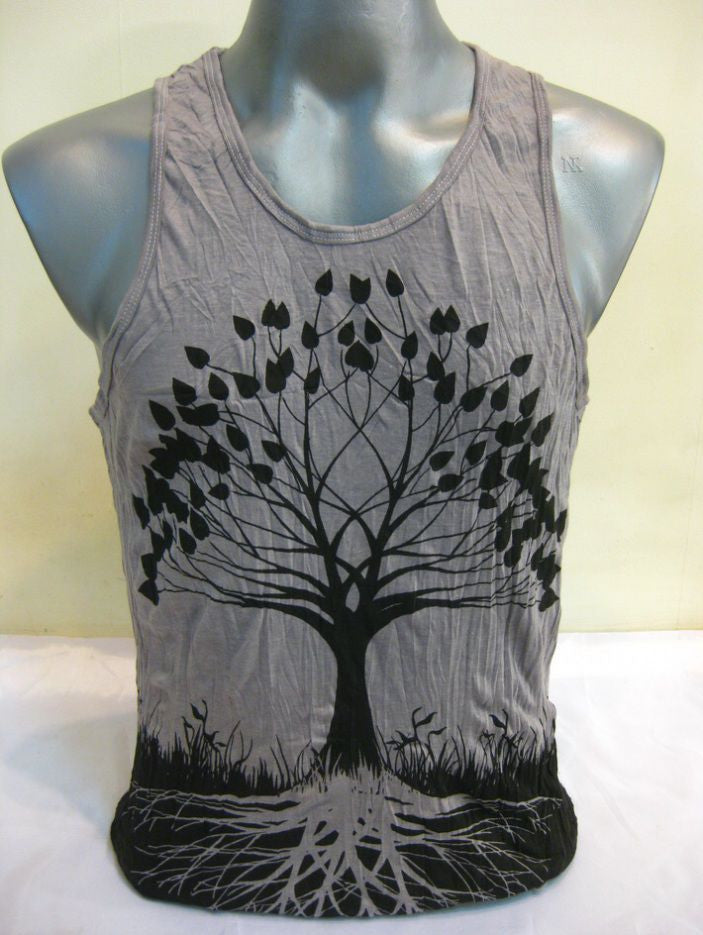 Mens Gray Tree Of Life Tank Top