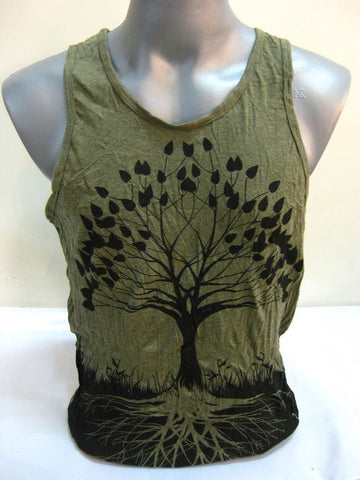 Mens Green Tree Of Life Tank Top