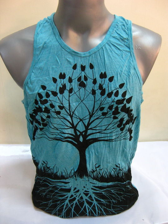 Mens Turquoise Tree of Life Tank Top