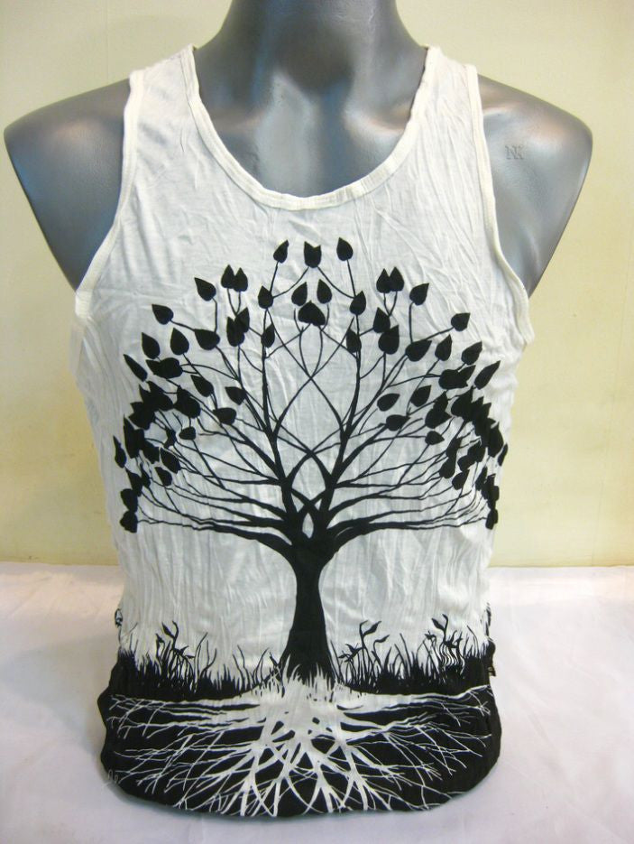 Mens White Tree Of Life Tank Top