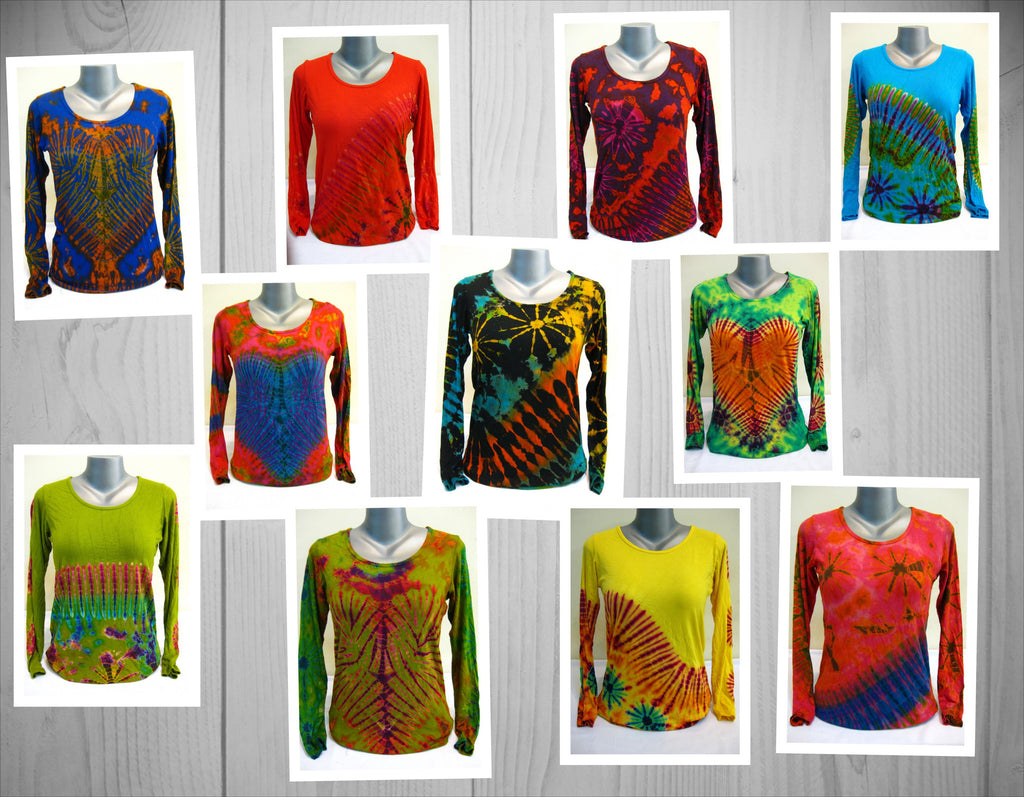 Womens Tie Dye Cotton Shirt / Assorted Set of 10 pc T-Shirt