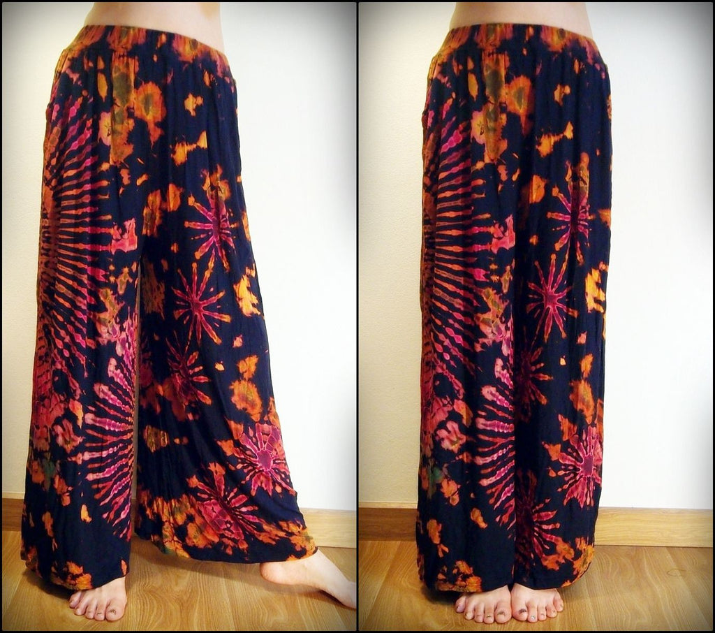 Womens Wide Leg Tie Dye Pants