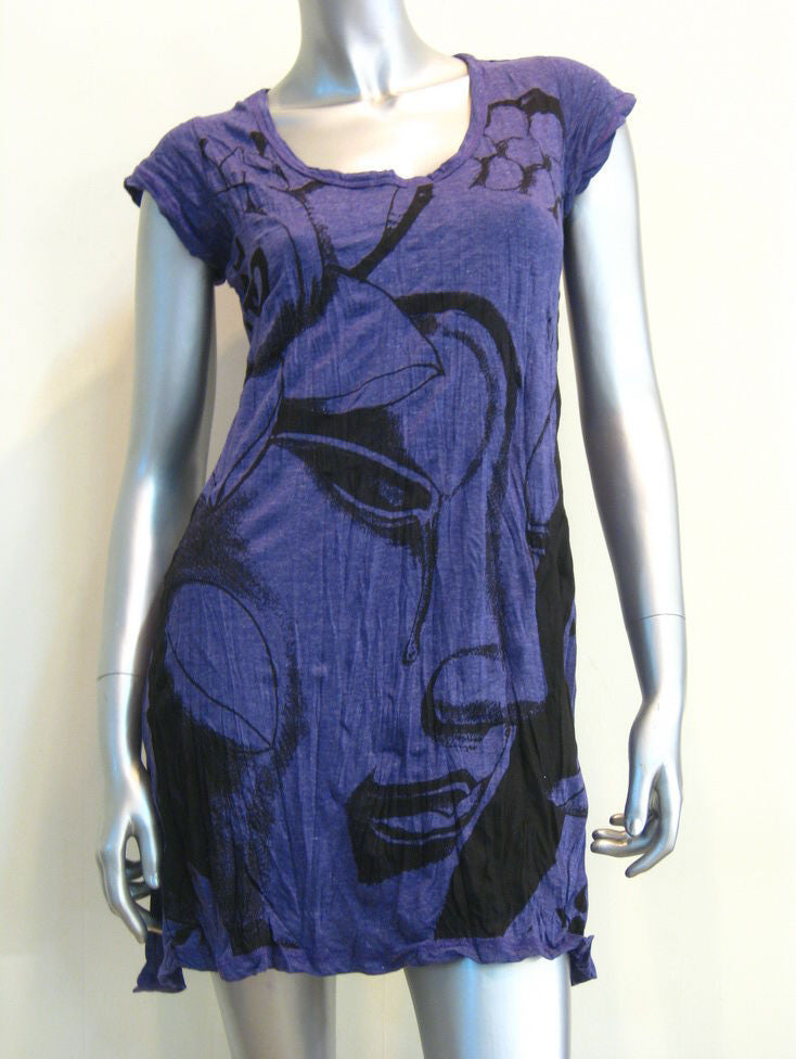 Womens Grape Crying Buddha Dress